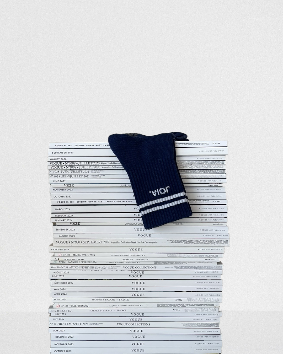 STRIPED SOCKS NAVY BLUE
