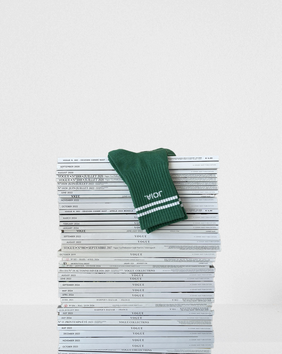 STRIPED SOCKS FOREST GREEN